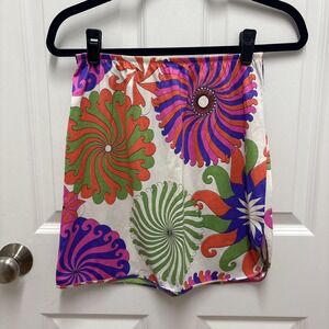 Vintage Vanity Fair Print Slip Skirt Lightweight 1970s Fun Pattern - size Medium